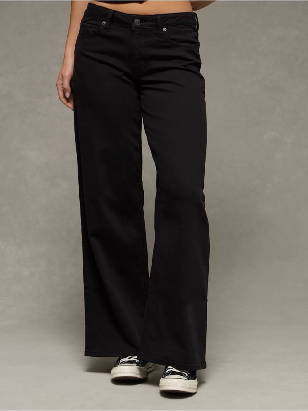 American Eagle Outfitters Black Wide-Leg Jeans - Women